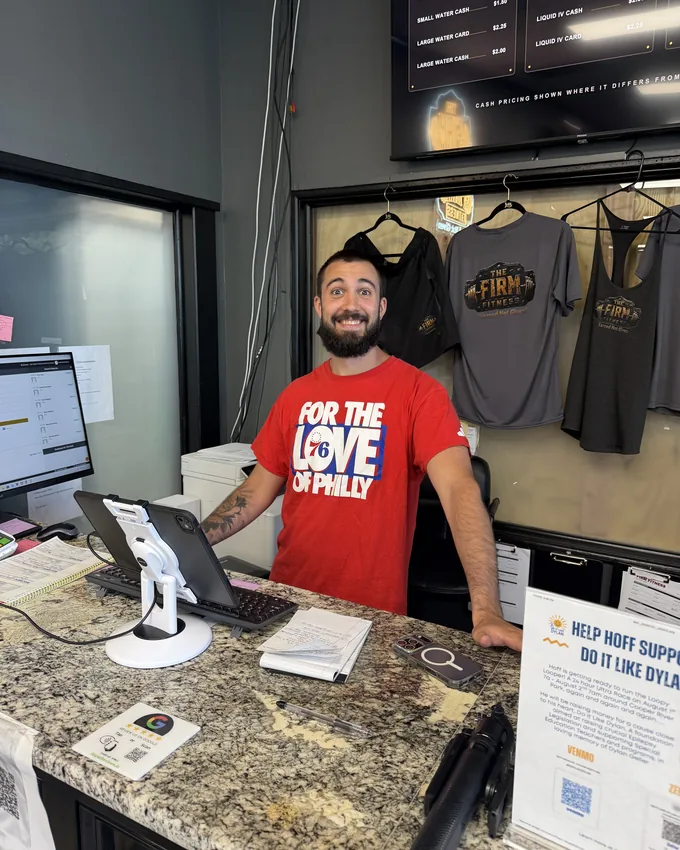 Xander Hall at The Firm Fitness front desk